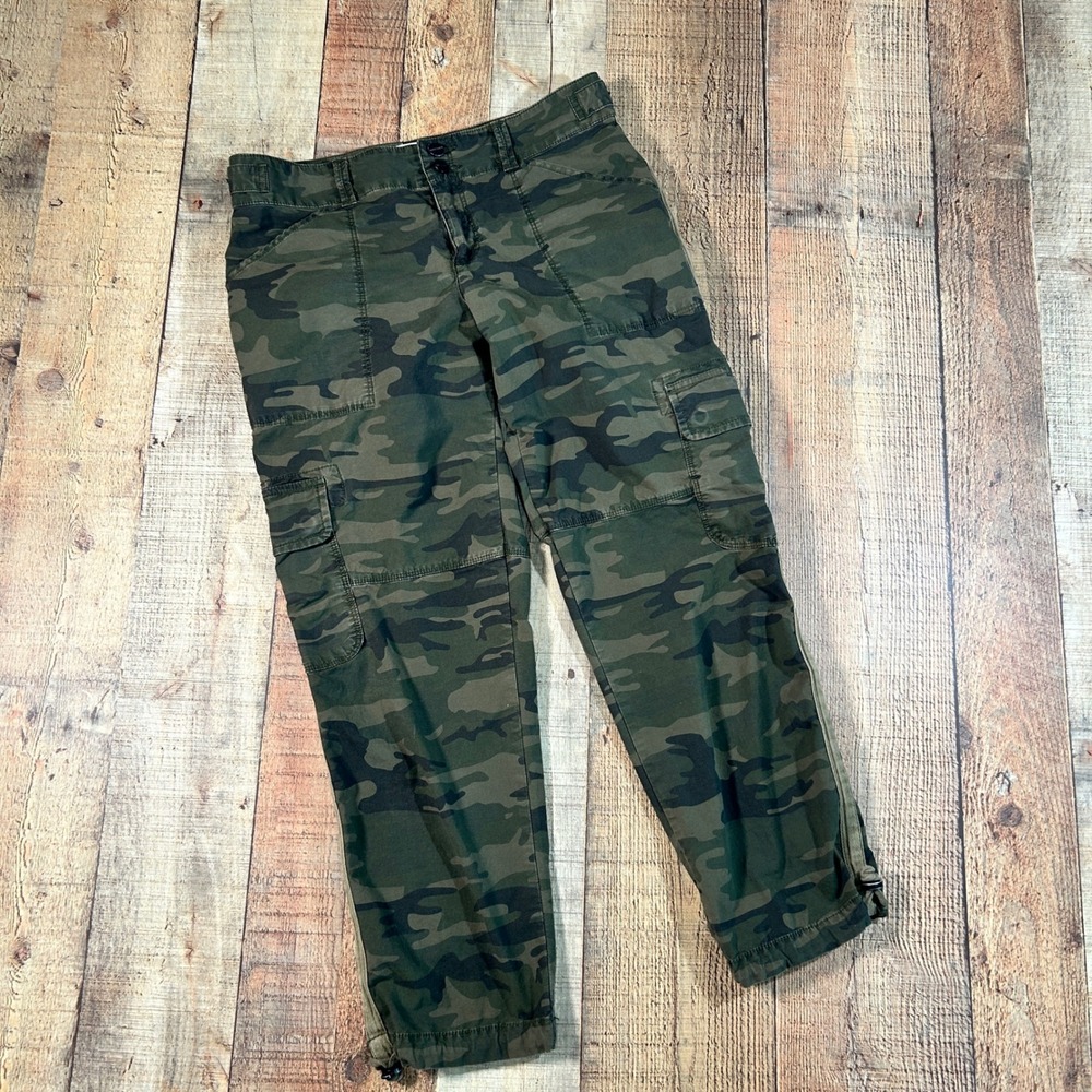 Sanctuary Terrain Crop Camo Cargo Pants Women 27 Side Stripe P0239 Utility